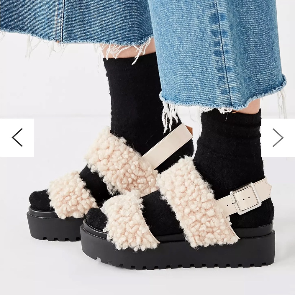 Urban Outfitters Lexi Faux Sherpa Flatform
